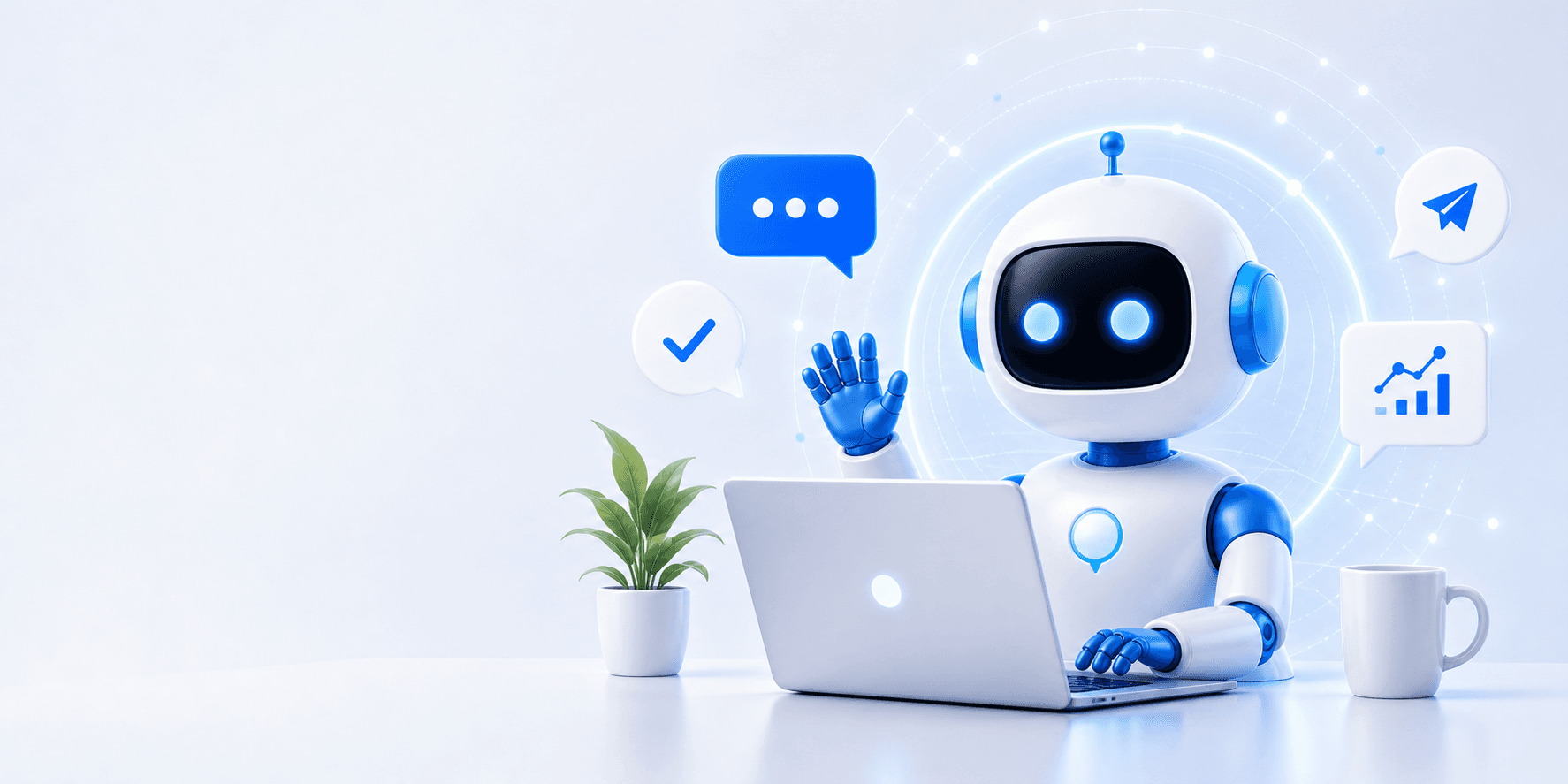 AI consultant robot ready to help